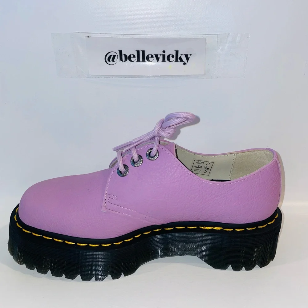 🆕Dr Martens unisex adult 1461 Quad Ii Platform Leather Light Lilac Size 7/8 - Picture 11 of 13